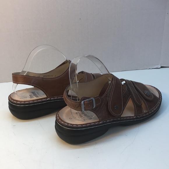 NWOT Finn Comfort Brown Leather Sandals with Velcro Straps Size 10 - Picture 5 of 16